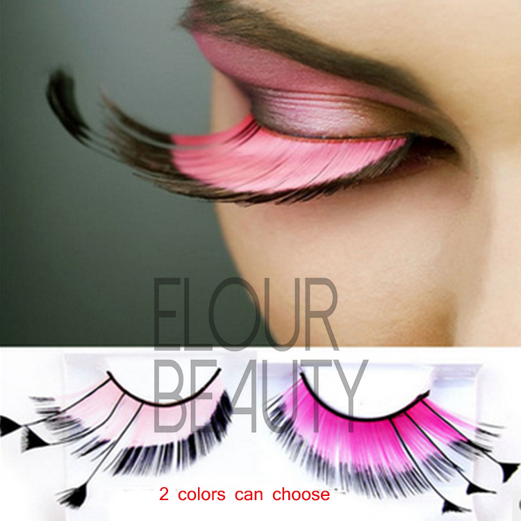 Cheap price party lashes made in feather for Halloween ES58